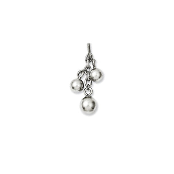 Stainless Steel Grey Simulated Pearl Interchangeable Charm Pendant