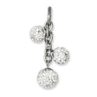 Stainless Steel CZ Interchangeable Charm Pendant