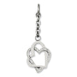 Stainless Steel Double Hearts w/CZ Interchangeable Charm Pendant
