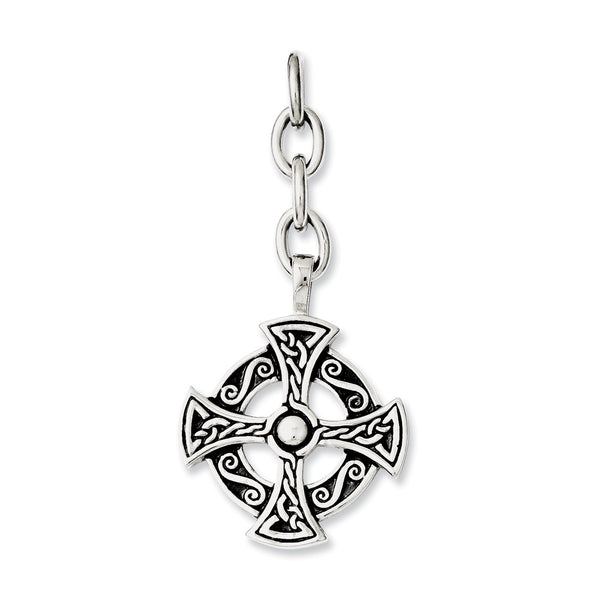 Stainless Steel Celtic Cross Interchangeable Charm Pendant