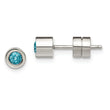 Stainless Steel CZ March Birthstone Polished Post Earrings