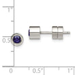 Stainless Steel CZ Sept Birthstone Polished Post Earrings