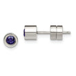 Stainless Steel CZ Sept Birthstone Polished Post Earrings