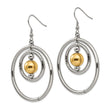 Stainless Steel Polished Yellow IP-plated Shepherd Hook Earrings