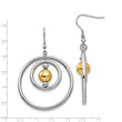 Stainless Steel Polished Yellow IP-plated Shepherd Hook Earrings