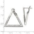 Stainless Steel Polished with Crystal Triangle Omega Back Earrings