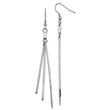 Stainless Steel Polished Bar Dangle Shepherds Hook Earrings