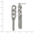 Stainless Steel Oval Chain Post Dangle Earrings