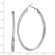 Stainless Steel Polished Omega Back Oval Hoop Earrings