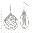 Stainless Steel Polished Twisted Circles Shepherd Hook Earrings