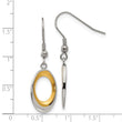 Stainless Steel Polished Yellow IP-plated Oval Earrings