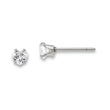 Stainless Steel Polished 4mm Heart CZ Stud Post Earrings - Birthstone Company
