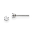 Stainless Steel Polished 3mm CZ Stud Post Earrings - Birthstone Company