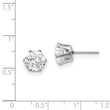 Stainless Steel Polished 8mm Round CZ Stud Post Earrings