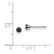 Stainless Steel Polished 3mm Black Round CZ Stud Post Earrings - Birthstone Company