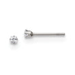 Stainless Steel Polished 2mm Square CZ Stud Post Earrings - Birthstone Company