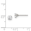 Stainless Steel Polished 4mm Square CZ Stud Post Earrings - Birthstone Company