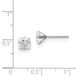 Stainless Steel Polished 5mm Square CZ Stud Post Earrings