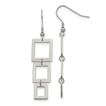 Stainless Steel Rectangle Dangle Earrings