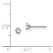 Stainless Steel Polished 3mm Star CZ Stud Post Earrings - Birthstone Company