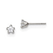 Stainless Steel Polished 4mm Star CZ Stud Post Earrings - Birthstone Company