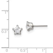 Stainless Steel Polished 6mm Star CZ Stud Post Earrings