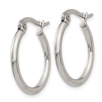 Stainless Steel 19.50mm Diameter Hoop Earrings