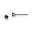 Stainless Steel Polished 3mm Black Star CZ Stud Post Earrings - Birthstone Company