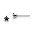 Stainless Steel Polished 4mm Black Star CZ Stud Post Earrings - Birthstone Company
