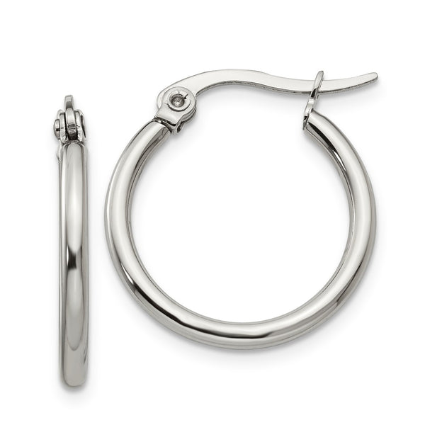 Stainless Steel 19.50mm Diameter Hoop Earrings