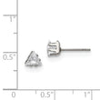 Stainless Steel Polished 5mm Triangle CZ Stud Post Earrings