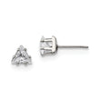 Stainless Steel Polished 6mm Triangle CZ Stud Post Earrings