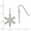 Stainless Steel Laser cut Snowflake Shepherd Hook Earrings