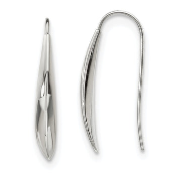 Stainless Steel Polished Shepherd Hook Earrings