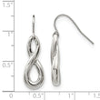 Stainless Steel Polished Infinity Symbol Shepherd Hook Dangle Earrings