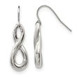 Stainless Steel Polished Infinity Symbol Shepherd Hook Dangle Earrings