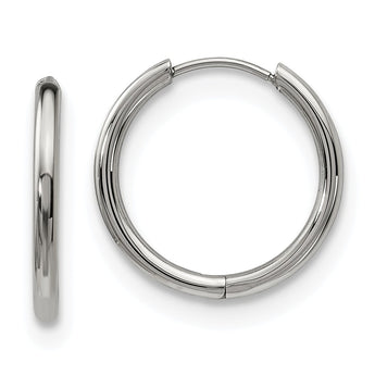 Stainless Steel Polished 19.60mm Endless Hinged Hoops