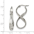 Stainless Steel Polished Infinity Symbol Twist Hoop Earrings