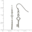 Stainless Steel Polished Key Dangle Shepherd Hook Earrings