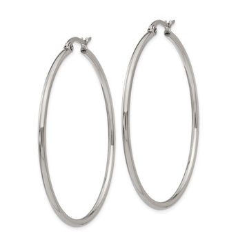 Stainless Steel 48mm Diameter Hoop Earrings