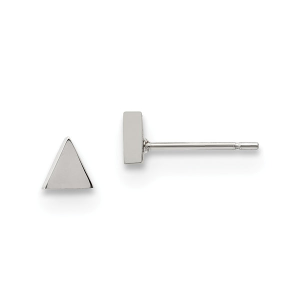 Stainless Steel Polished Triangle Post Earrings