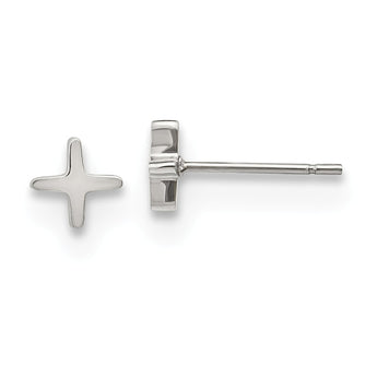 Stainless Steel Polished X Post Earrings