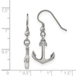 Stainless Steel Polished Anchor Dangle Shepherd Hook Earrings