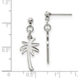 Stainless Steel Polished Palm Tree Post Dangle Earrings