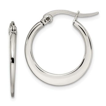 Stainless Steel 19mm Diameter Hoop Earrings