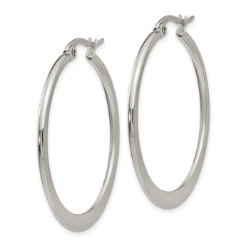 Stainless Steel 34mm Diameter Hoop Earrings