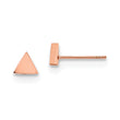 Stainless Steel Polished Rose IP-plated Triangle Post Earrings