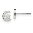 Stainless Steel Polished Moon and Star Post Earrings
