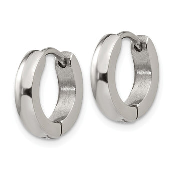 Stainless Steel Polished 3.0mm Hinged Hoop Earrings