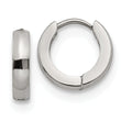 Stainless Steel Polished 3.0mm Hinged Hoop Earrings